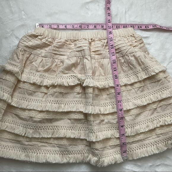 Joh Cream Fringe Skirt Size Small - Picture 5 of 6